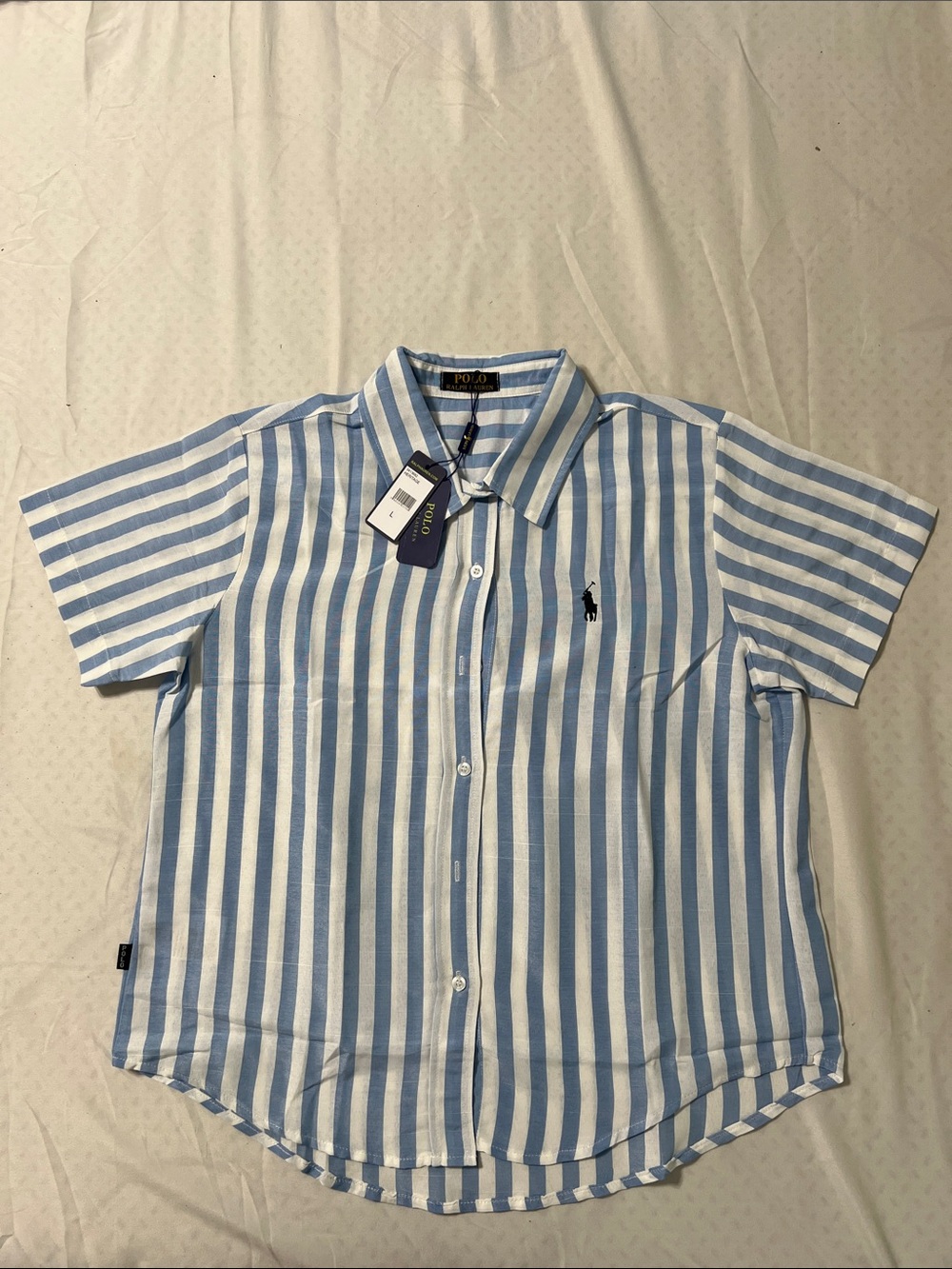 Polo by Ralph Lauren Blue & White Striped Button-Down Shirt - Picture 2 of 3